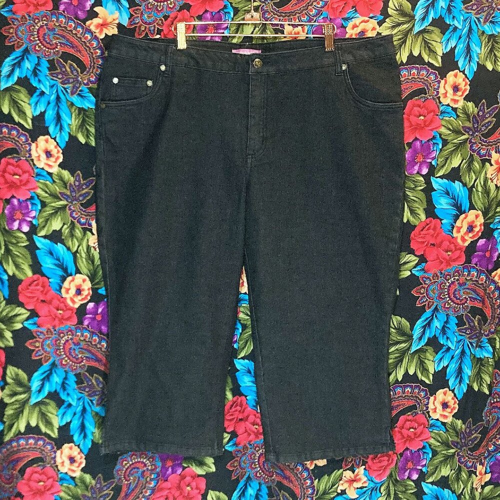 WOMEN'S WOMEN WITHIN CAPRI PANTS DENIM WOMENS SIZE 20W LONG SHORTS CROPPED CALF